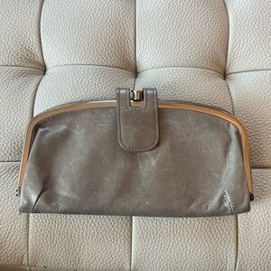 HOBO International Gray Leather Clutch